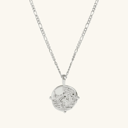 Silver Aphrodite Coin Necklace